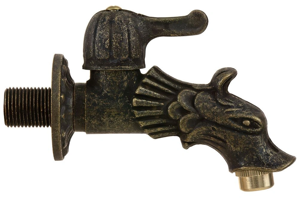 Кран садовый шаровый "Дракон" НР 1/2, штуцер 3/4, цвет бронза SANTERA