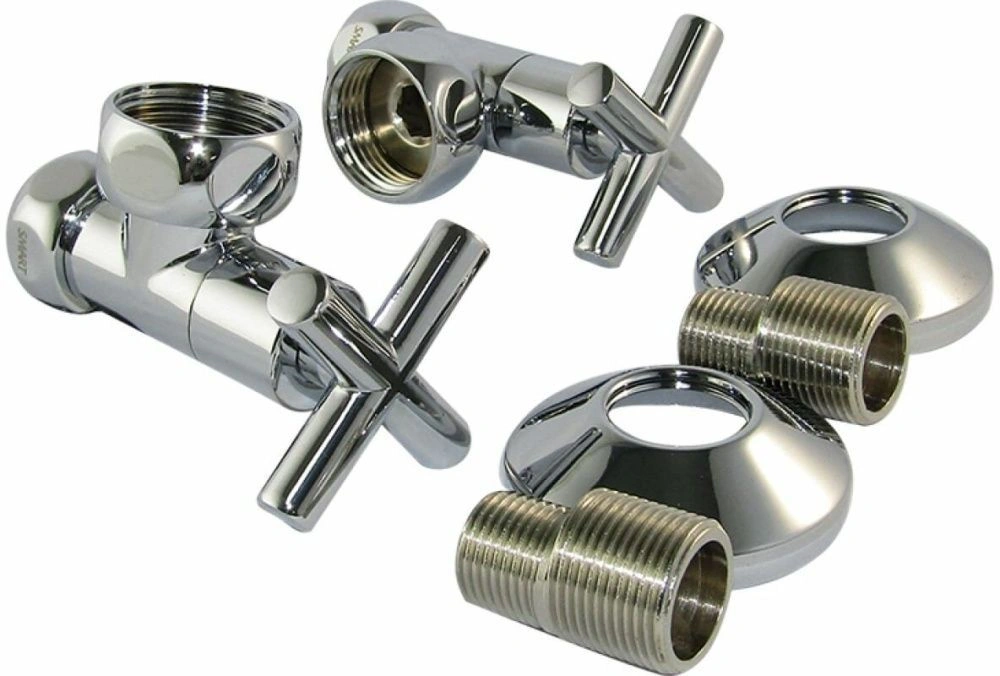 Кран угловой крестовой 1"х3/4" г/г с эксц и отражателями SMART/Компл ПАРА (2шт.)
