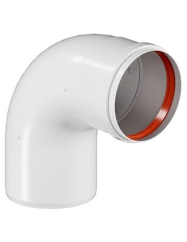 Колено  (алюм. окраш. белым) DN 80, угол 90° (мама/папа), ROMMER