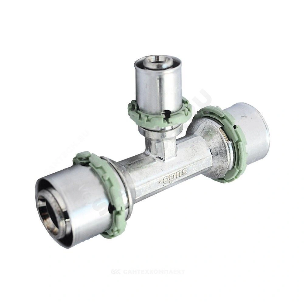 Тройник 26-20-26 латунь, пресс Comap