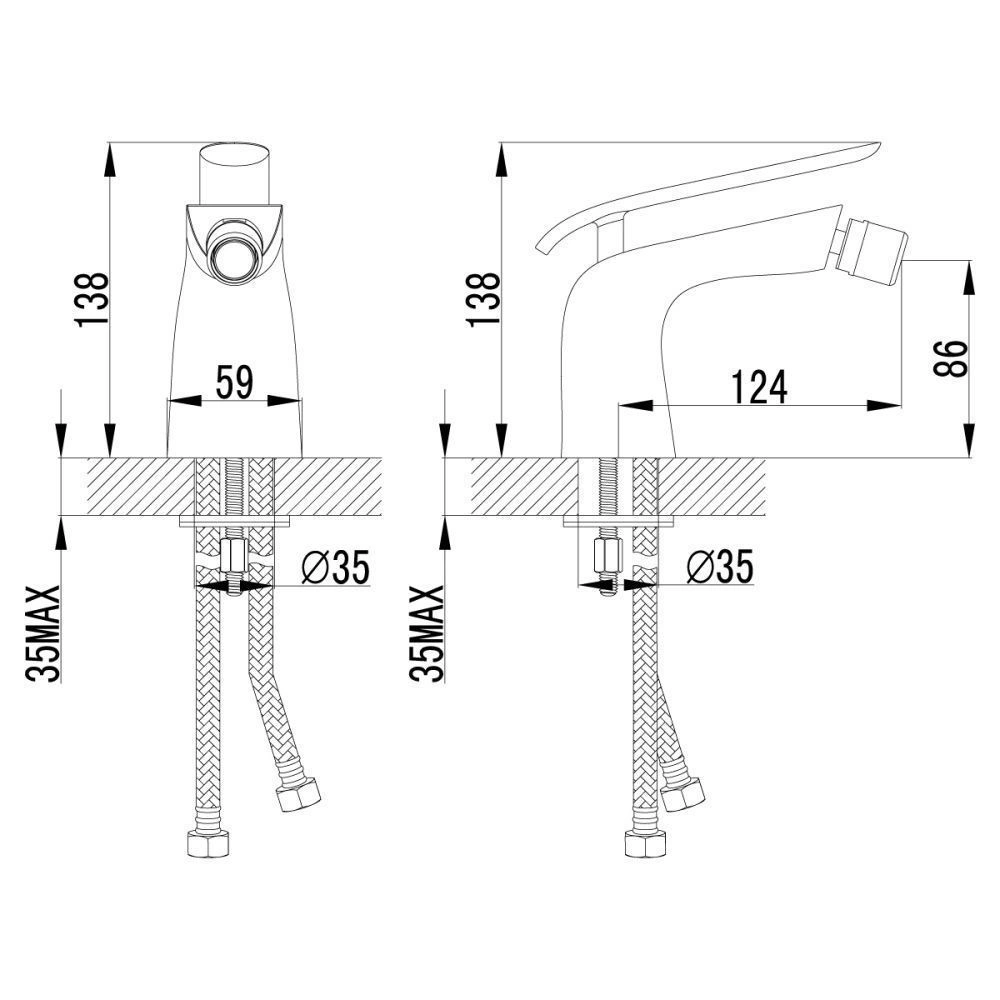 Смеситель для биде MELANGE, хром/белый LEMARK