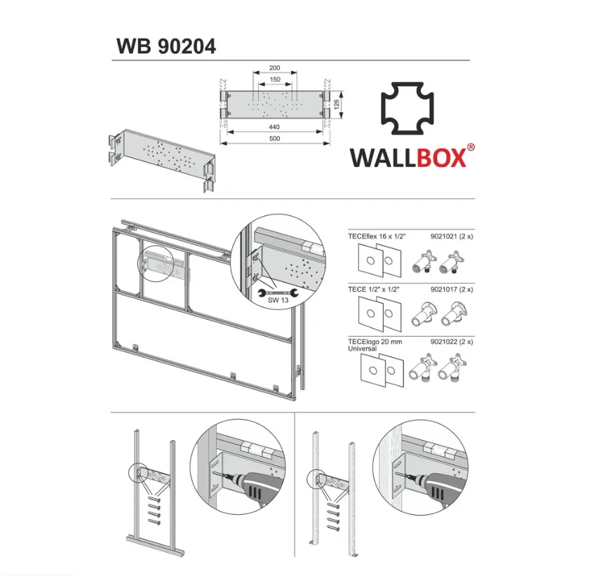 Монтажная пластина для сантехнической арматуры Wallbox