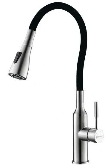 Смеситель для кухни Expert с гибким черным изливом , LEMARK