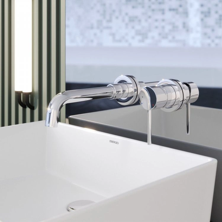 Смеситель для раковины скрытого монтажа VENTAS R раздельный, хром глянцевый, BERGES