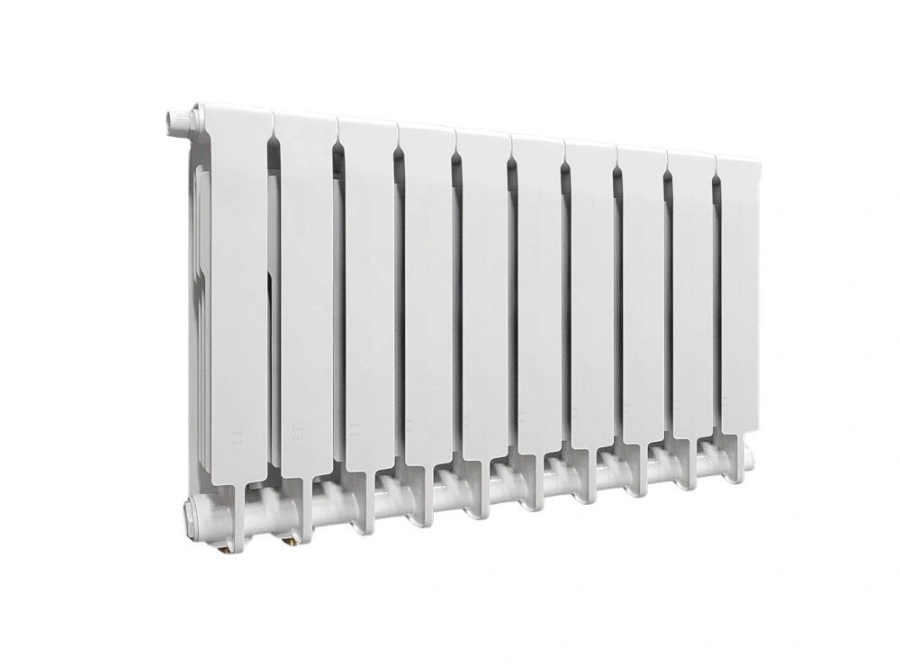 Радиатор биметаллический 500/90 мм 10 секций нижнее подключение справа Теплоприбор