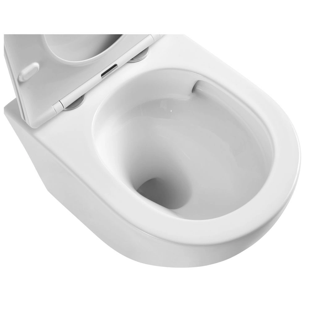 Унитаз подвесной безободковый (круглый) Teramo в комплекте с сидением микролифт Белый Azario