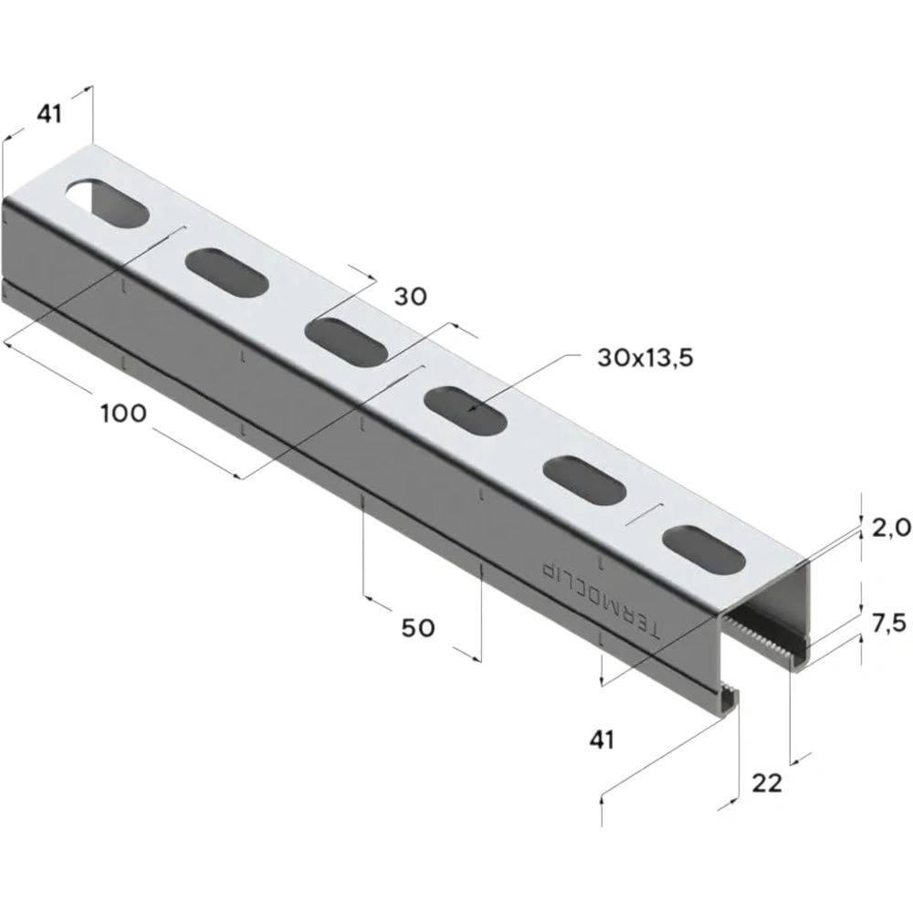 Профиль монтажный 41*41*2,0-3000, Termoclip