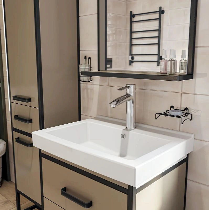 Смеситель для умывальника ATLANTISS, монолитный, средний, хром, LEMARK