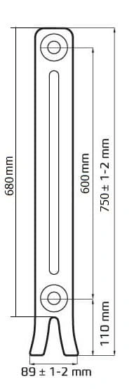 Радиатор чугунный Радимакс LOFT 600/70 (цена за секцию)														