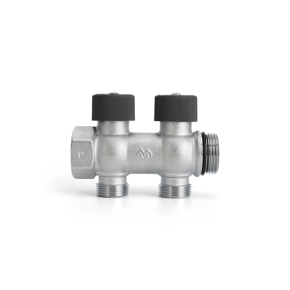 Коллектор с клапанами VMMM03 1'' 2 выхода 3/4 Ек хром Varmega