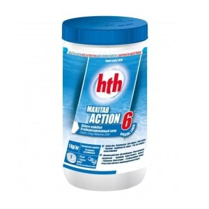 Двуслойные таблетки - быстрый и медленный хлор 6в1 MAXITAB ACTION 6, 1кг, hth