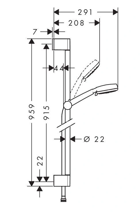 Гарнитур для душа Crometta 100 Multi, 90см, HANSGROHE