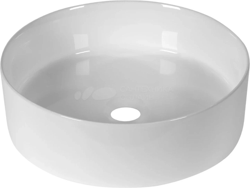 Раковина накладная круглая NUAGE (360*360*120), без перелива, белый глянец, MILLEAU