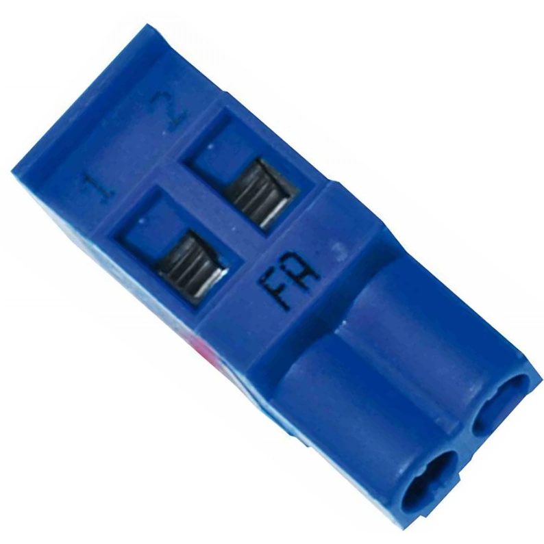 Штекер 2-х разъёмный, голубой