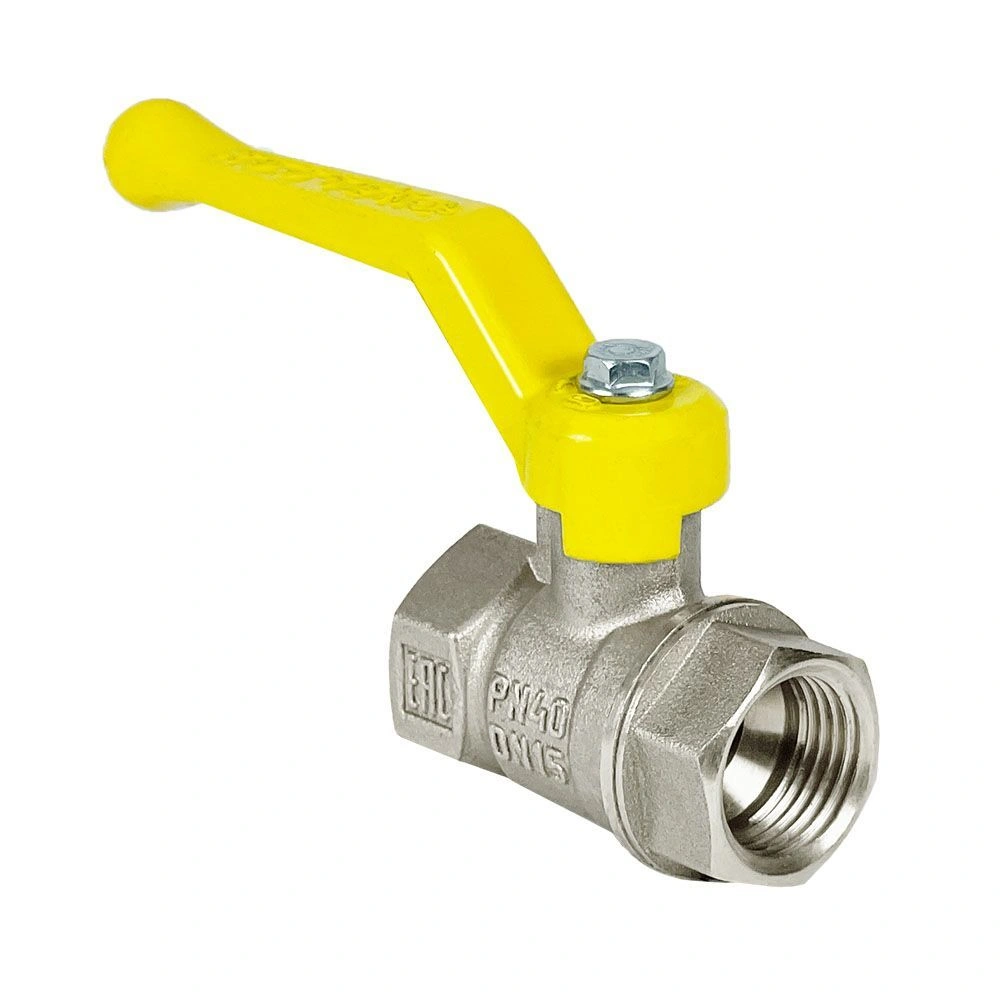 Кран шаровый для газа ВВ 1/2 никель STANDART N/P 59 рычаг Valfex