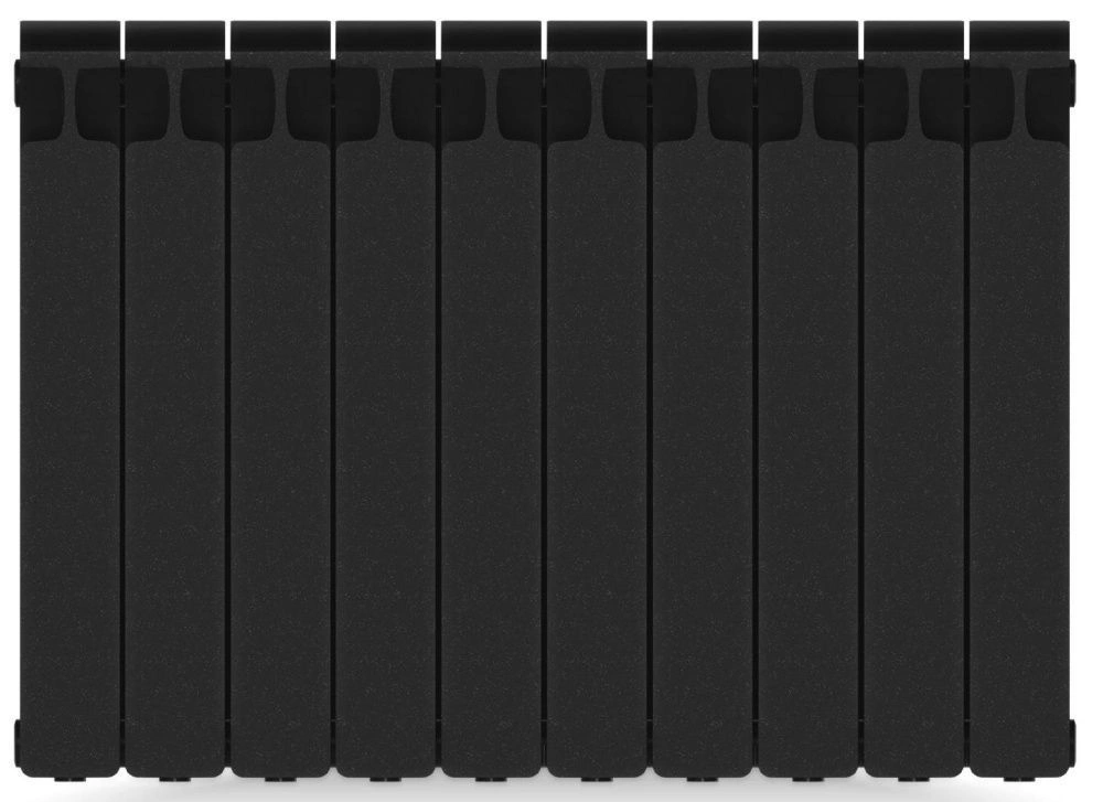 Радиатор биметаллический Monolit Ventil 500/100 10 секции (MVL) нижнее слева Антрацит Rifar