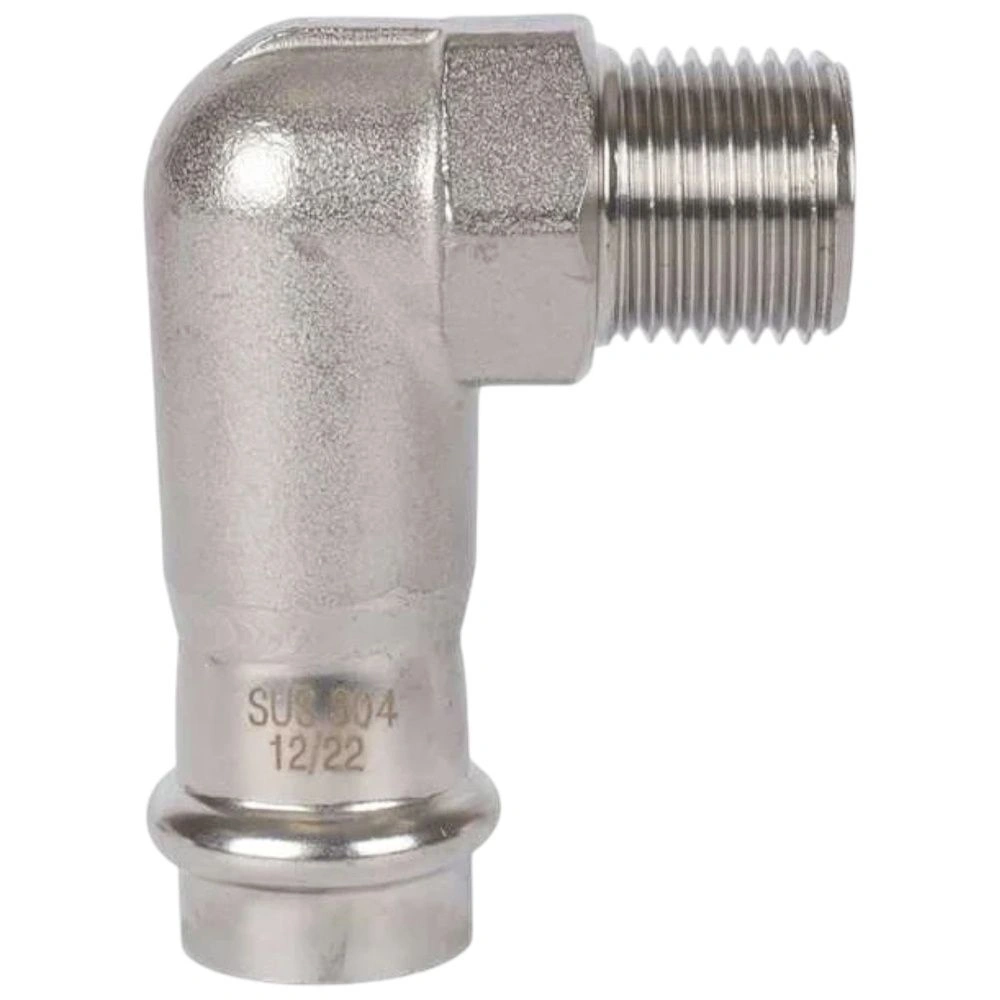 Отвод 22х1/2 НР нерж. Rommer