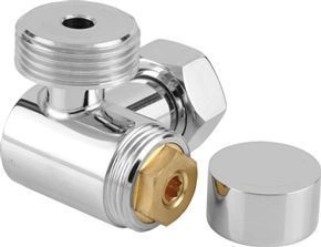 Вентиль запорный 3D левый под шестигранник G1" нар.р. / G 3/4" н.г, Белый,  Сунержа