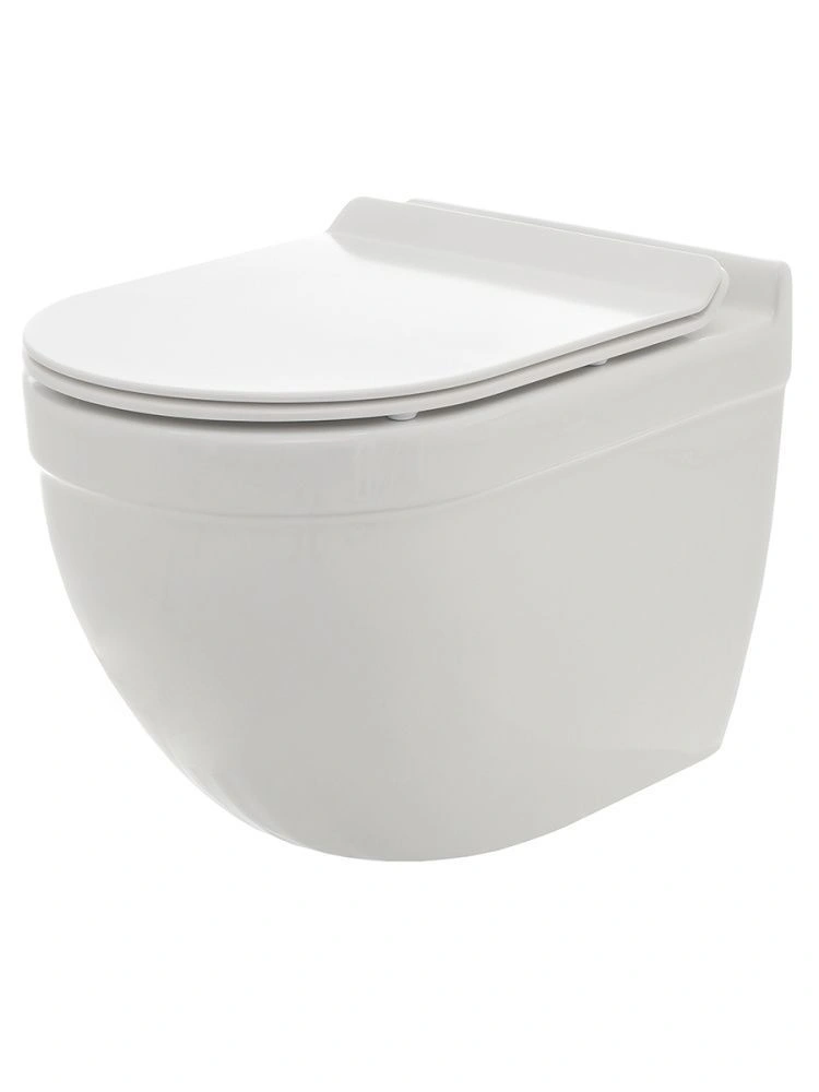 Унитаз подвесной с сиденьем SoftClose, технология смыва Rimless, скрытый крепеж 520x360x410 AQM2006