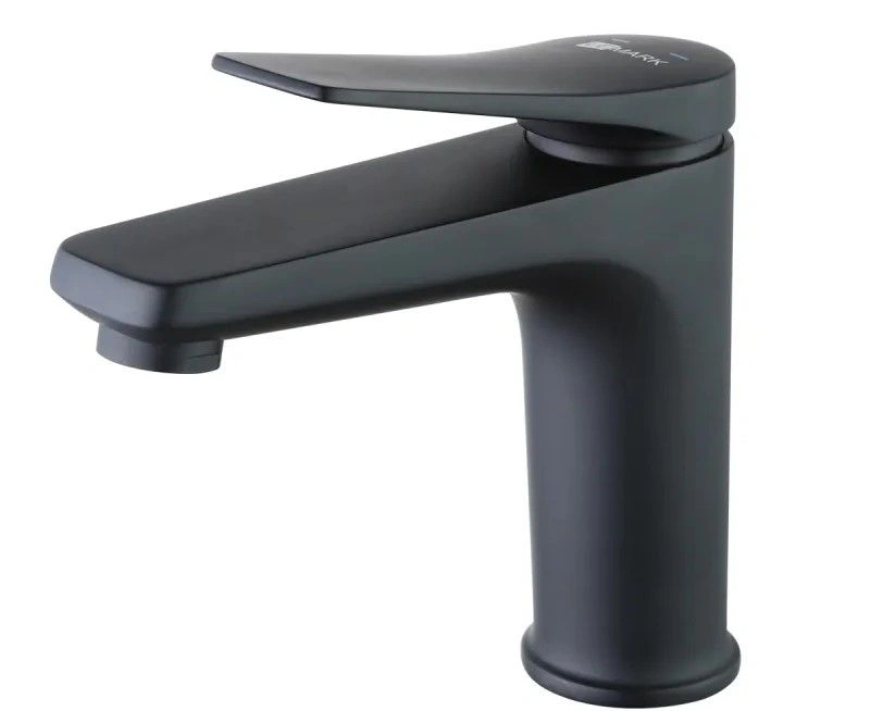 Смеситель для умывальника Bronx, монолитный, черный матовый, с выпуском, LEMARK