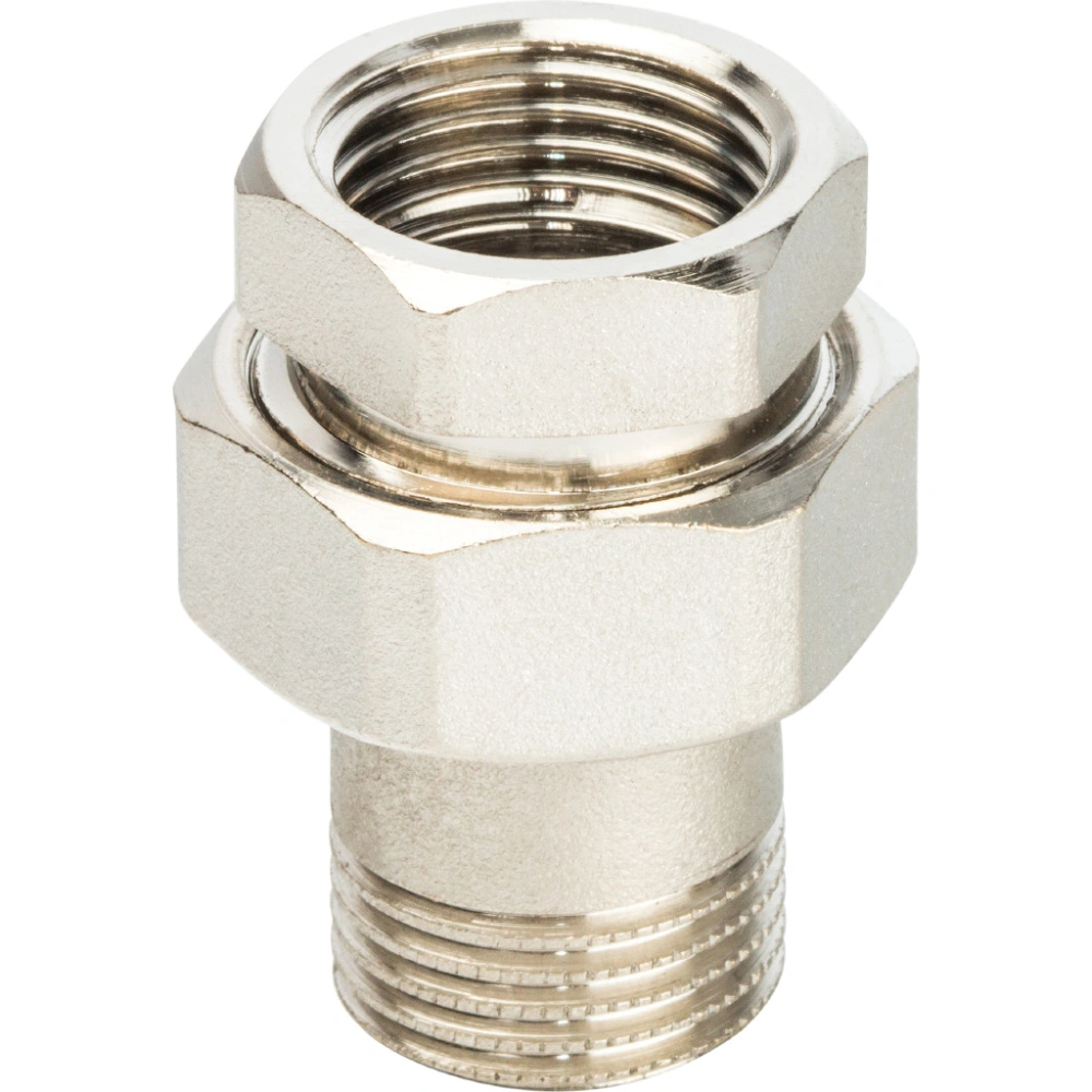Сгон прямой (американка)  1/2" НВ никель, уплотнение o-ring STOUT