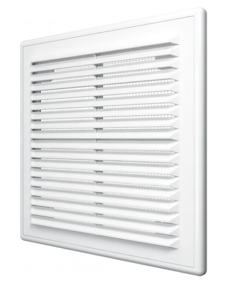 Решетка пластмассовая наклонная с сеткой, с рамкой (150х150мм)