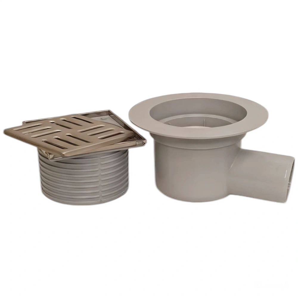 Трап горизонтальный с сухим затвором решетка нерж 100/100х50 АниПласт