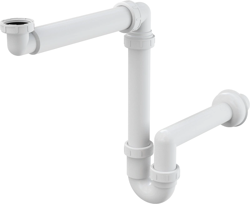 Сифон для умывальника, экономящий пространство с гайкой 11/4 ALCA PLAST