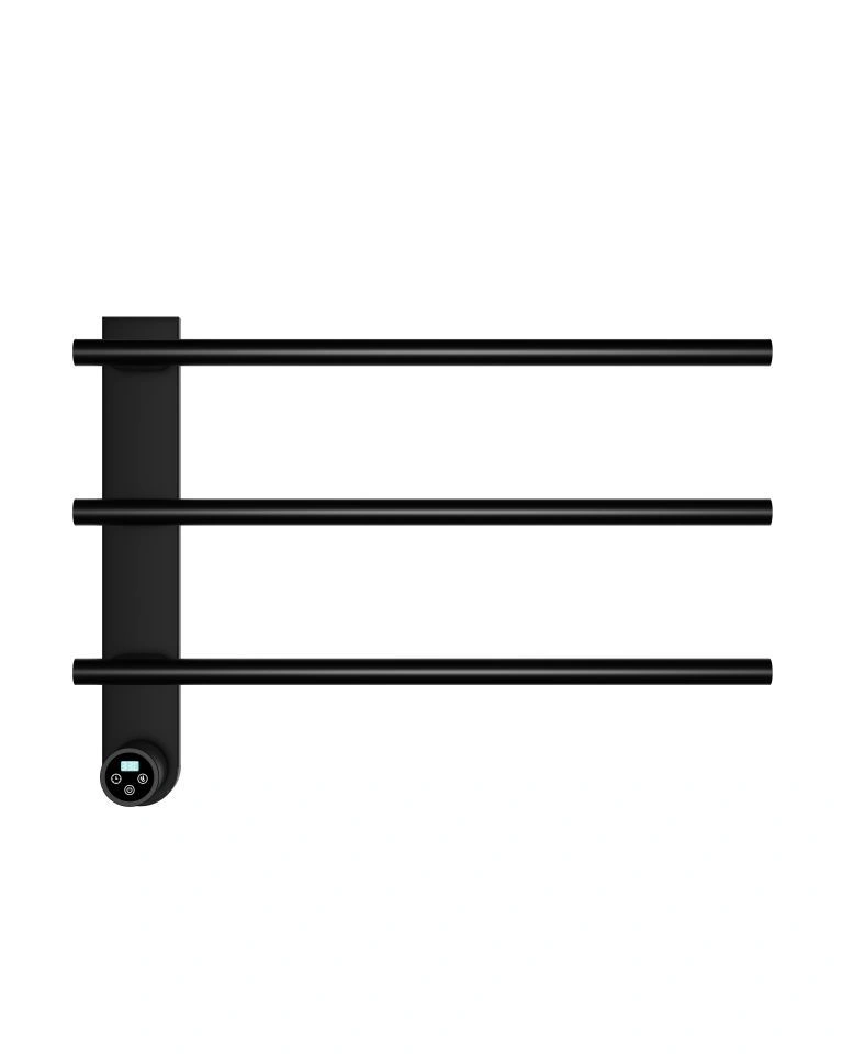 Полотенцесушитель электрический 520*384 с терморегулятором, цвет Черный матовый, AQM