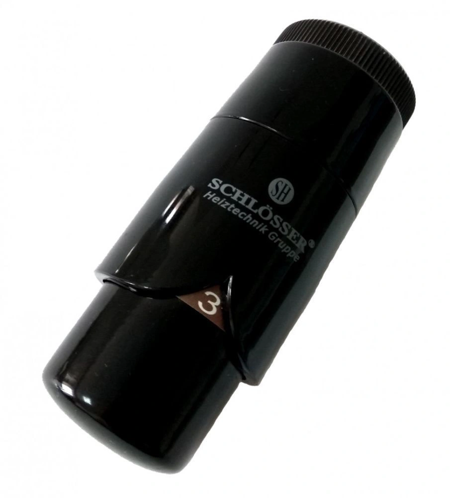 Термостатическая головка BRILLANT DZ клемма черный RAL 9005 Schlosser