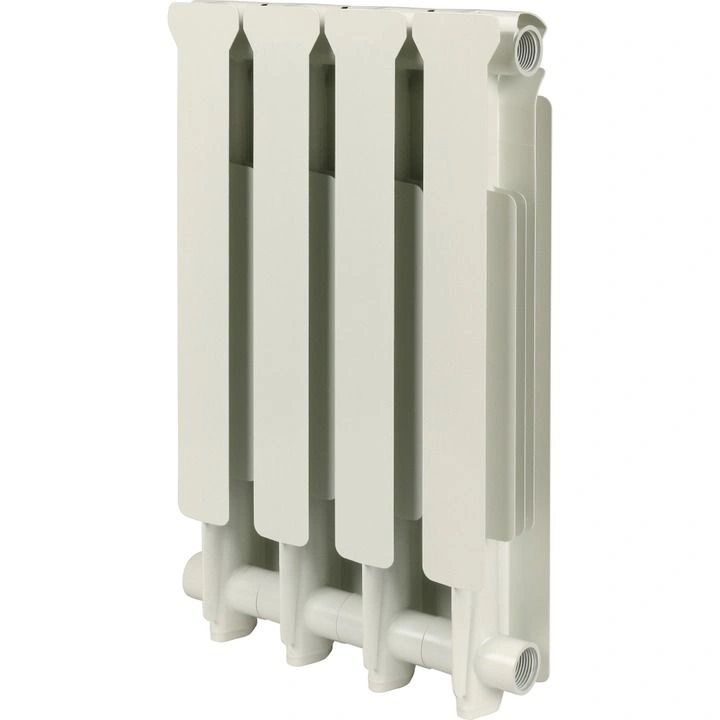 Радиатор алюминиевый STOUT Bravo 500 4 секции ,белый боковое подключение RAL9010