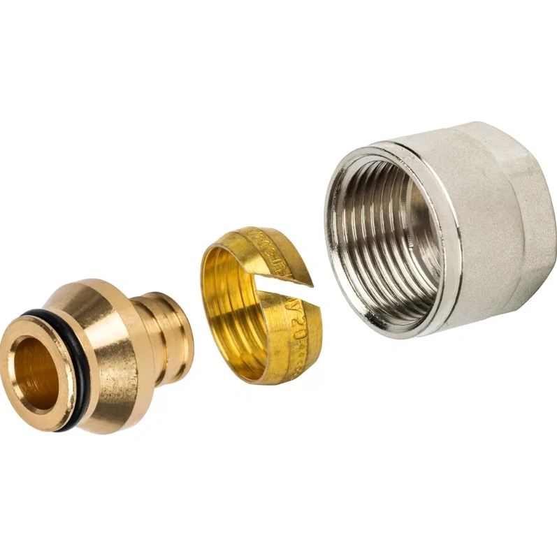 Соединение резьбозажим. 20х2.8 (резьба 3/4") для PE-X STOUT