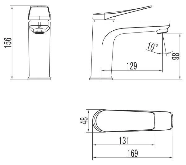 Смеситель для умывальника Bronx, монолитный, черный матовый, с выпуском, LEMARK Смеситель для умывальника Bronx, монолитный, черный матовый, с выпуском, LEMARK