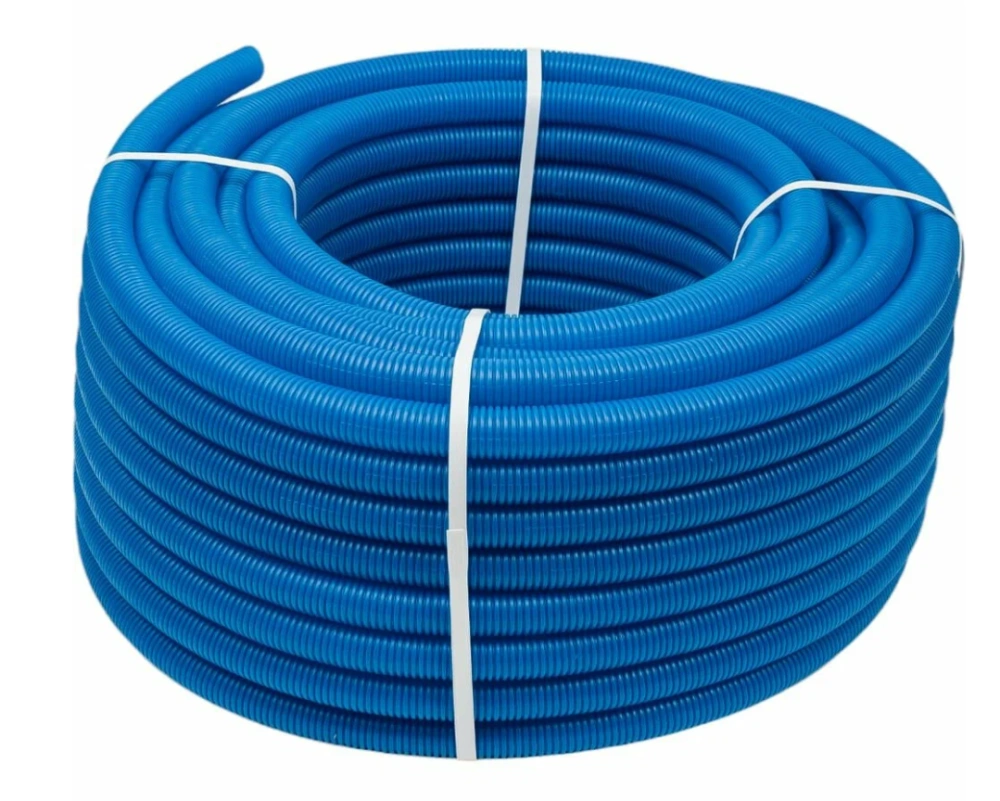 Гофра защитная для труб 26 (наружный 35) синяя (50 м)Uni-Fit