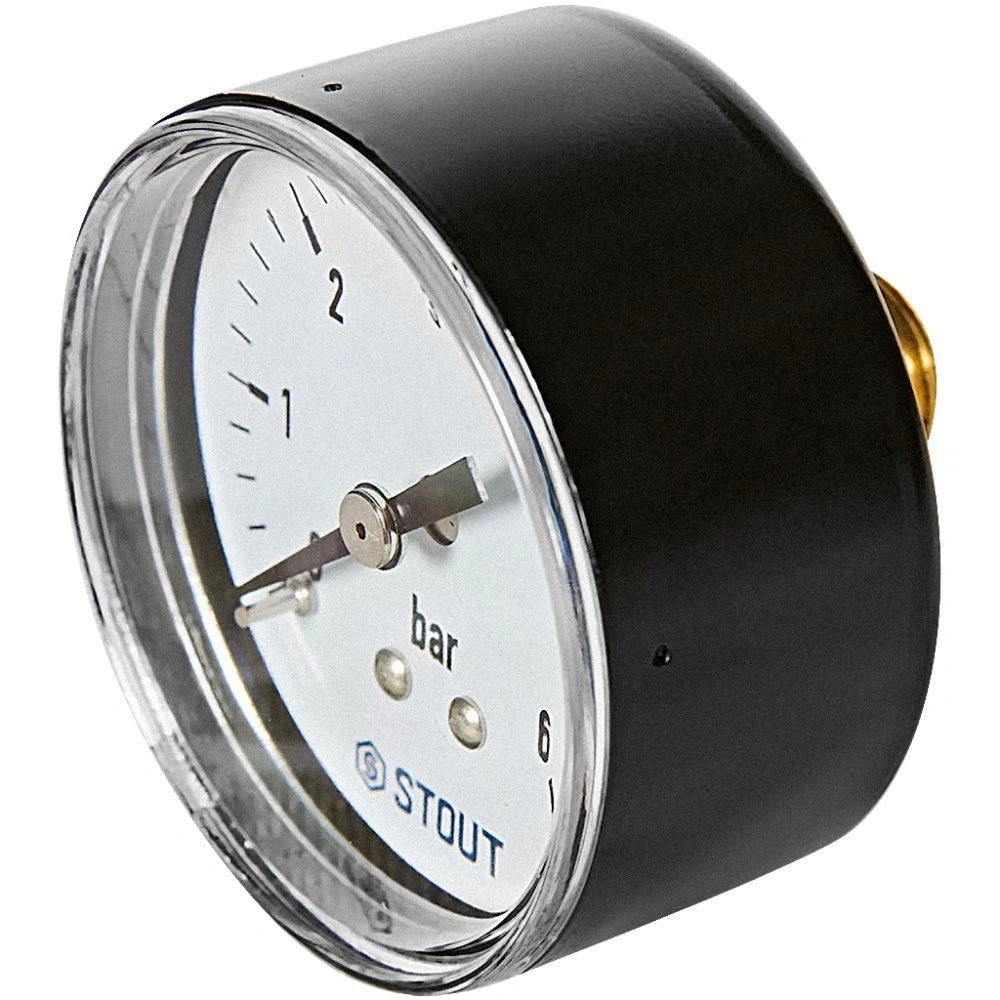 Манометр аксиальный. Корпус Dn 50 мм 1/4 , 0...6 бар, кл.2.5, STOUT 