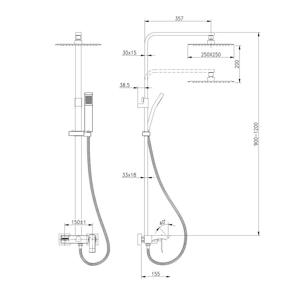Стойка для ванны и душа CONTEST белый/хром LEMARK