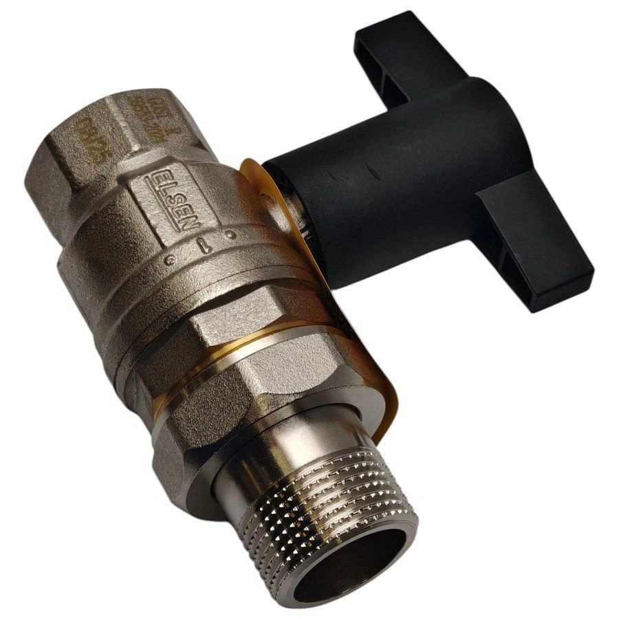 Кран шаровой Strong, полнопроходной, 1/2", НВ с разъемным соединением, ручка из полимера ELSEN