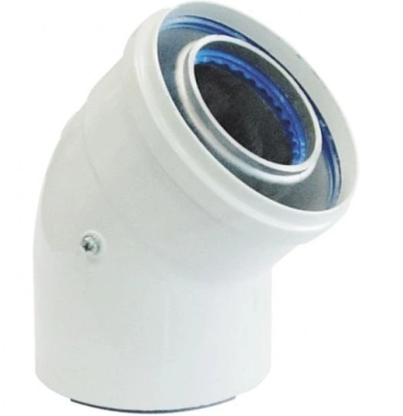 Колено коаксиальное DN60/100, угол 45°