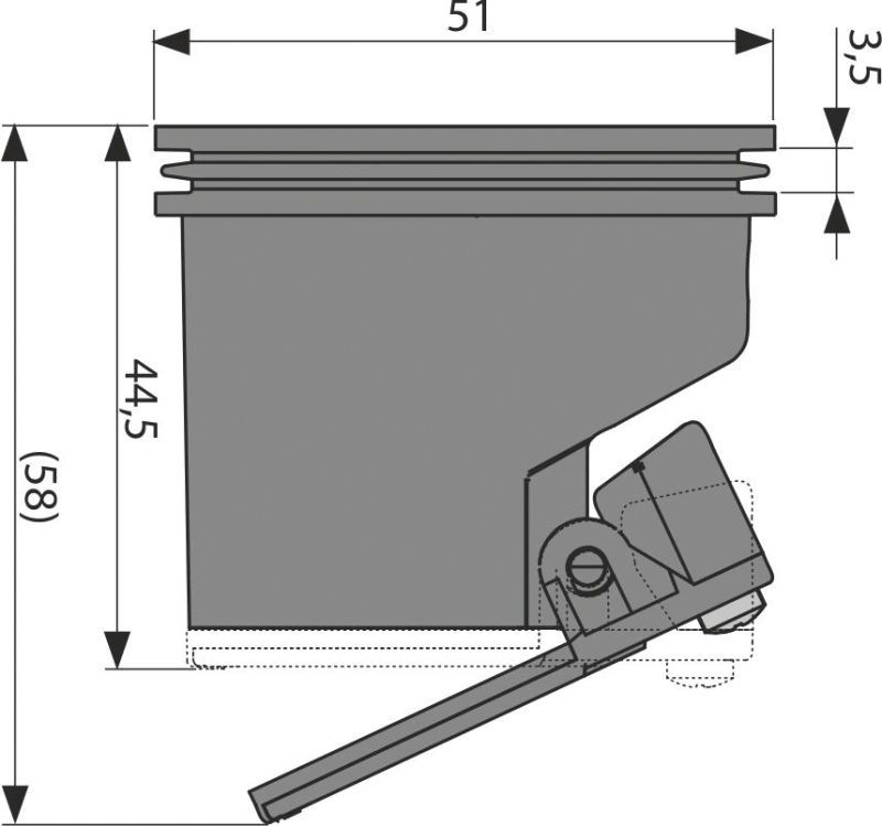 Гидрозатвор комбинированный (для APZ-S9; для желоба APZ13), ALCA PLAST