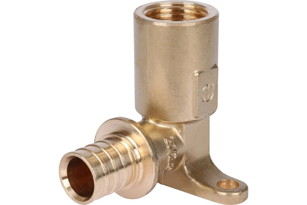 Угольник настенный с креплением 20-1/2 ВР латунь (удл.) STOUT