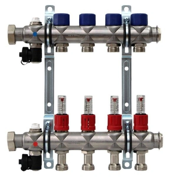 Коллектор с расходомерами на  4 выхода 3/4" евроконус  FRAENKISCHE
