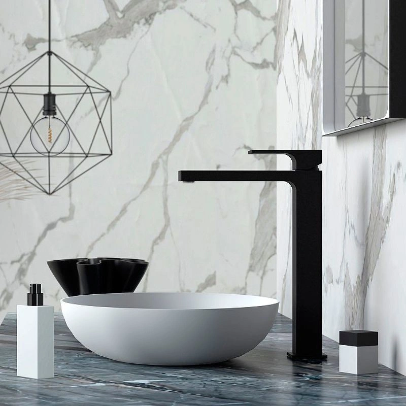 Смеситель для раковины Absolute высокий, чёрный матовый, Remer, в наличии