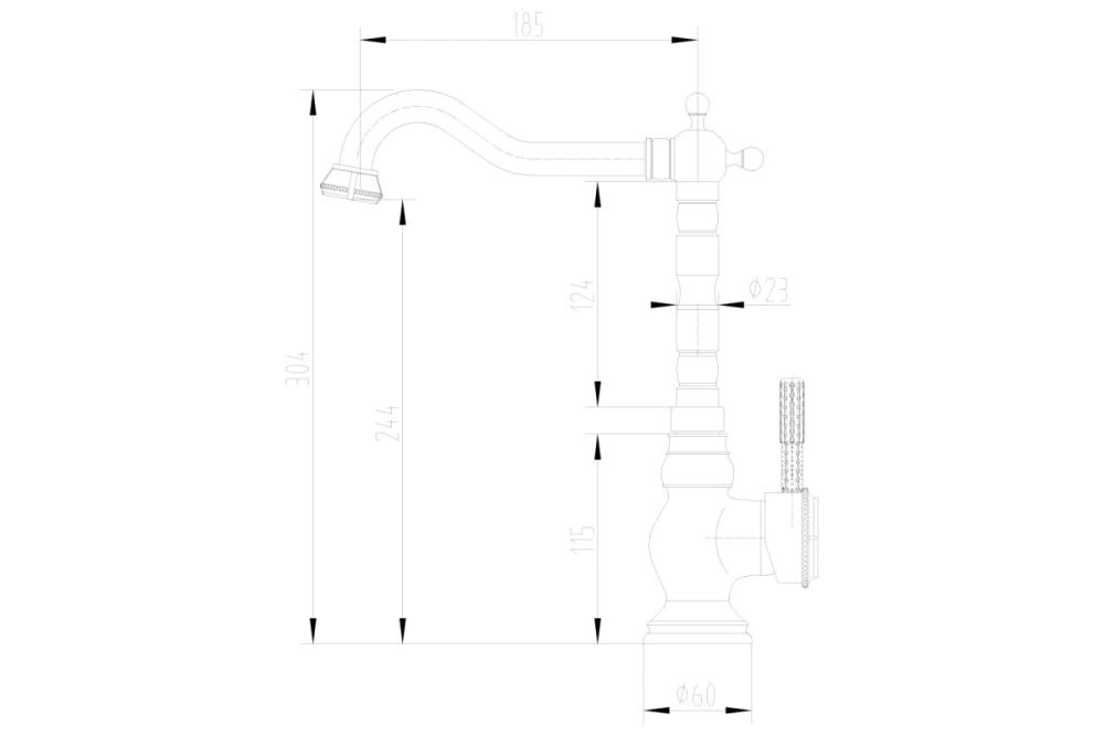 Смеситель для кухни JASMINE, с высоким поворотным изливом (бронза), LEMARK