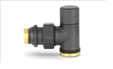 Клапан радиаторный запорный 1/2x3/4 Ek угловой черный Varmega