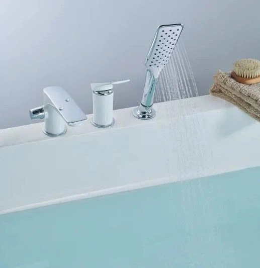 Смеситель для ванны Allegro с аксессуарами, хром/белый, Lemark