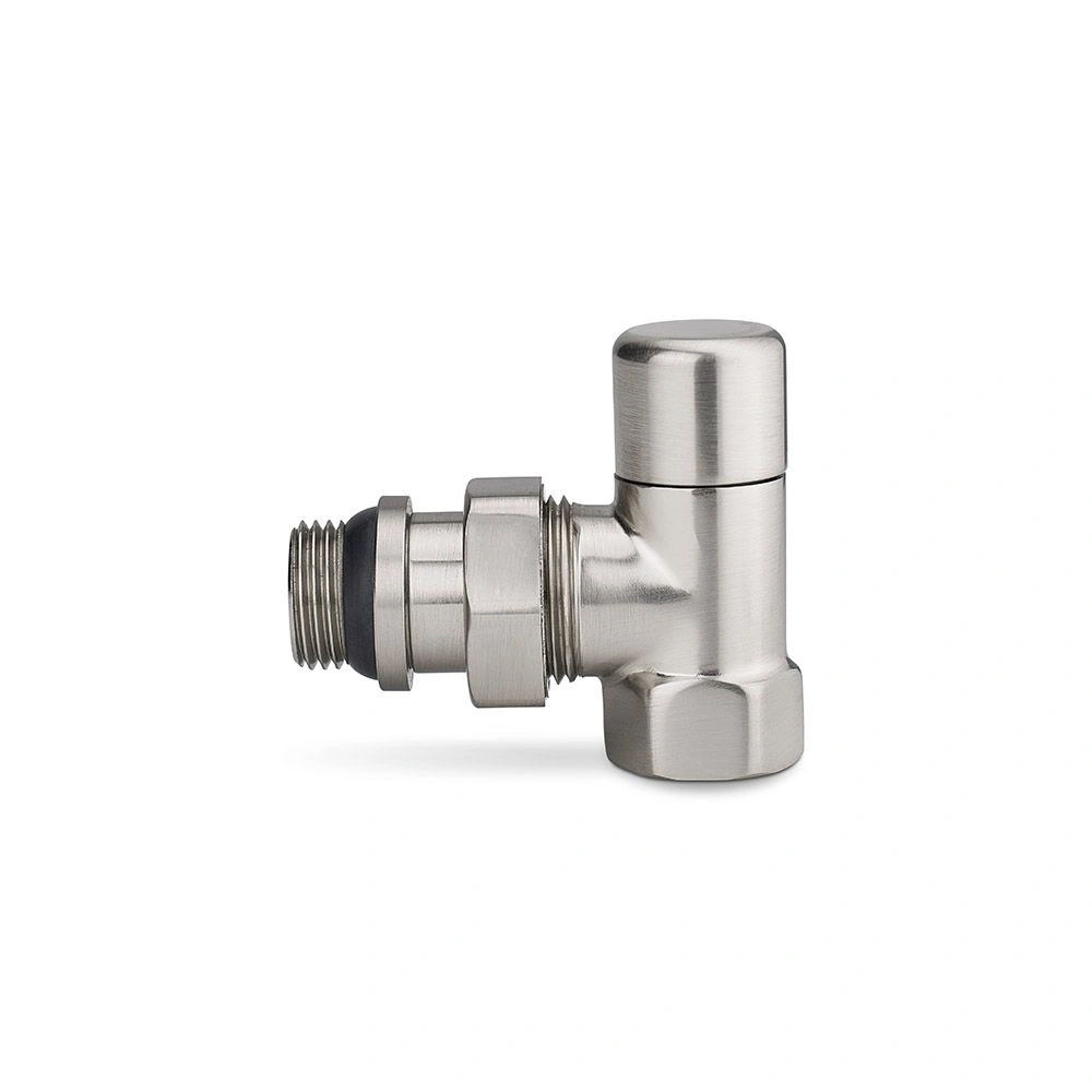 Клапан радиаторный запорный 1/2 угловой матовый никель Varmega