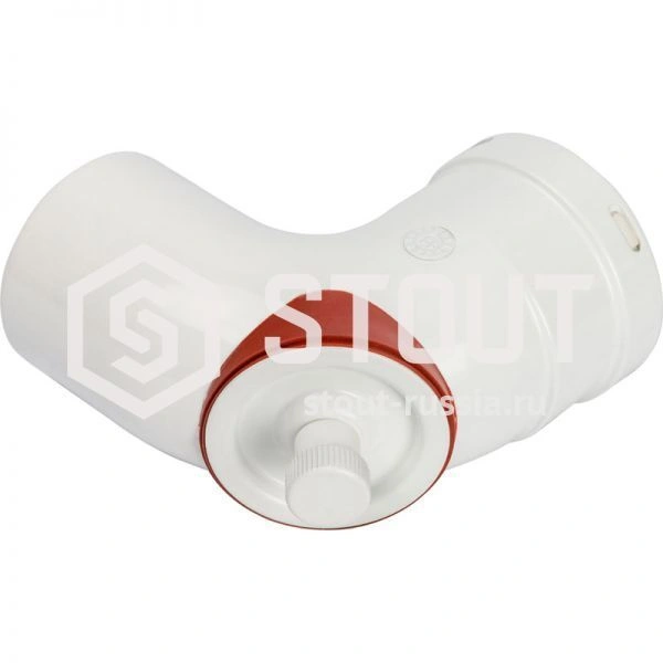 Элемент дымохода отвод 90° DN80 с инспекционным патрубком STOUT