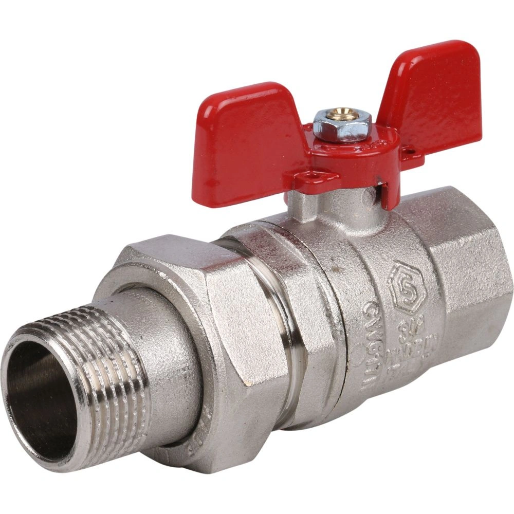 Кран шаровой полнопроходной со сгоном (EPDM) ВН  3/4" (бабочка) STOUT (гост)