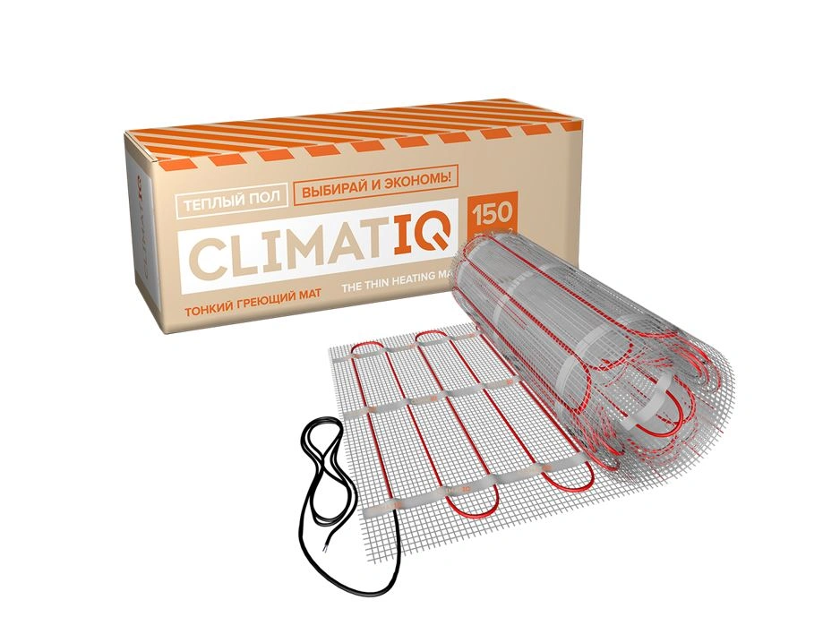Мат электрический CLIMATIQ MAT - 1,0 м2 150Вт/м2 (мощность секции 150 Вт) (оранжевая коробка)