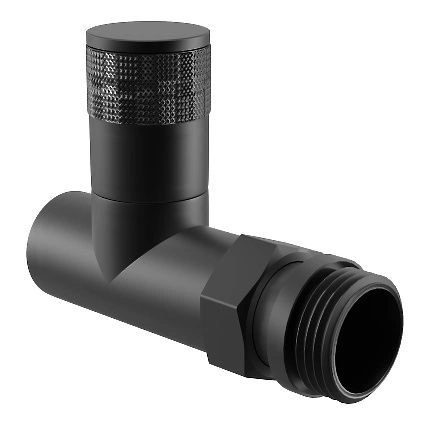 Вентиль ручной регулировки прямой  1/2" PIANO ЧЕРНЫЙ Royal Thermo (уп. блистер=2шт)